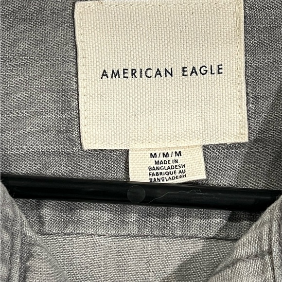 American Eagle Gray Denim Men's button down Shirt - Picture 7 of 8